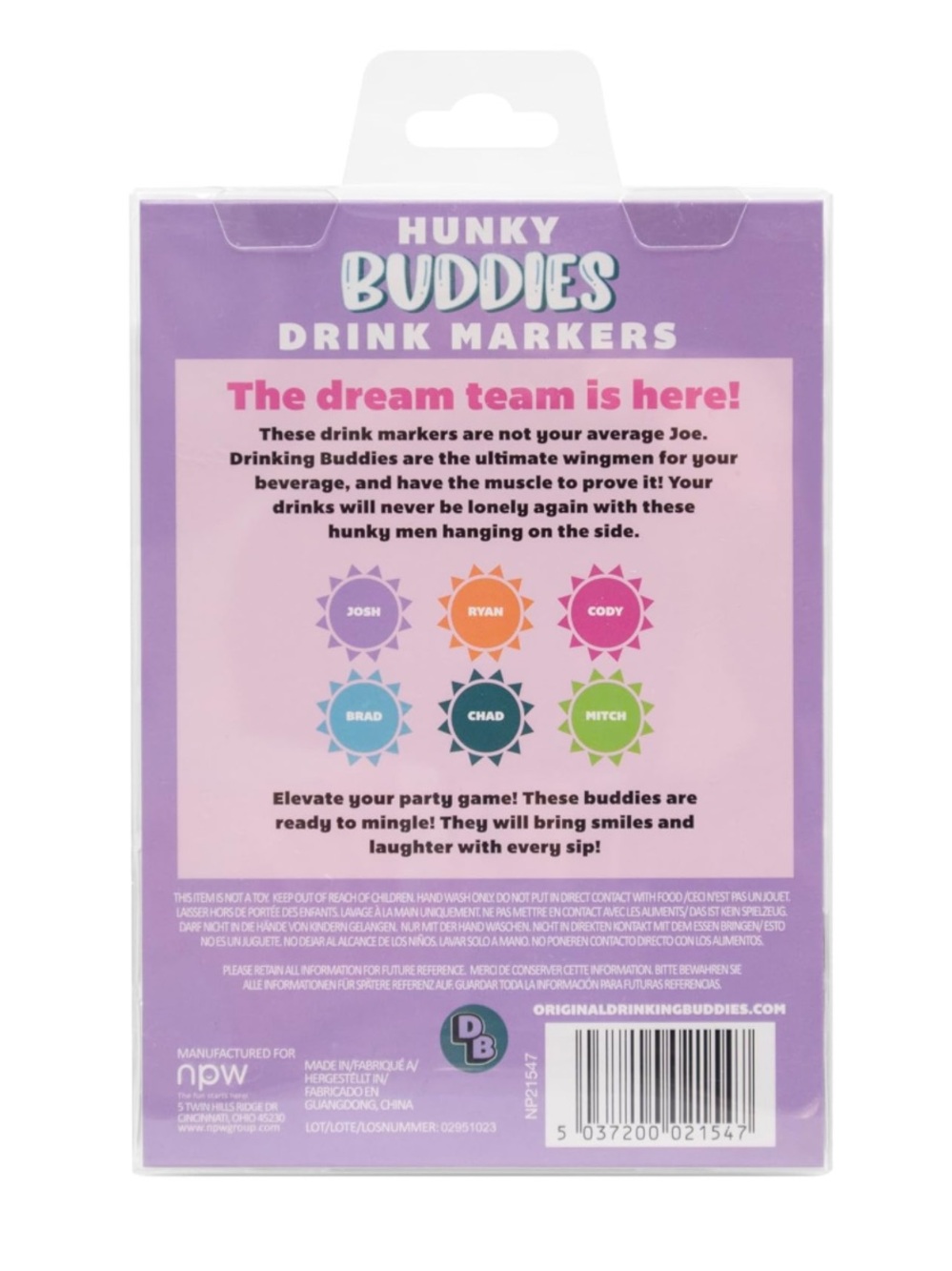 Hunky Buddies Drink Markers - Picture 2 of 5